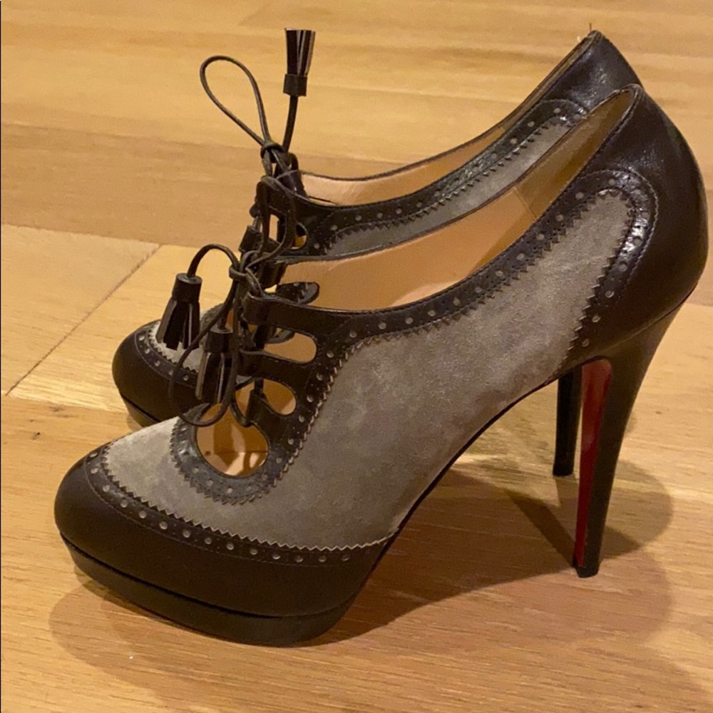 40.5 Christian Louboutin oxford lace up platform